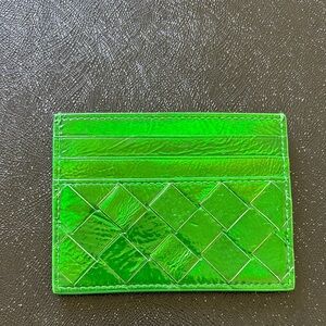 Green bottega card holder